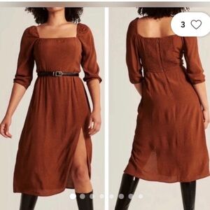 Abercrombie & Fitch Spotted Midi Dress w Slit